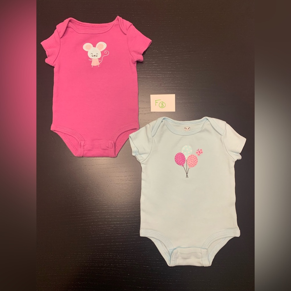 ⭐️5/$10.00⭐️ Rococo 3m Pink and Blue Baby Onesies Set of 2